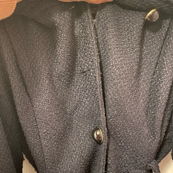 Steve Madden (ModCloth) dramatic hood navy coat - Picture 3 of 8